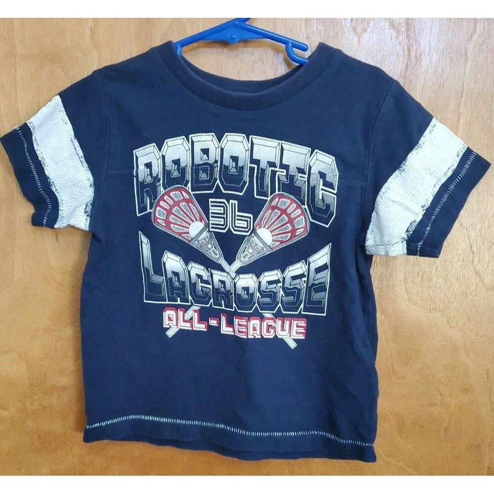 Boy's Children's Place blue Robotic Lacross all league t shirt